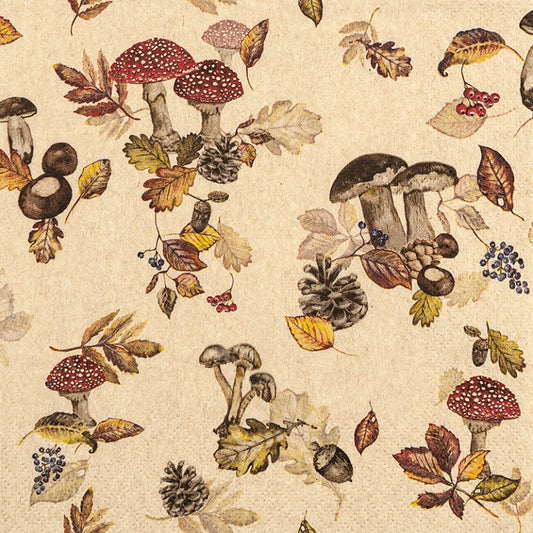 Serviettes en papier - Champignons