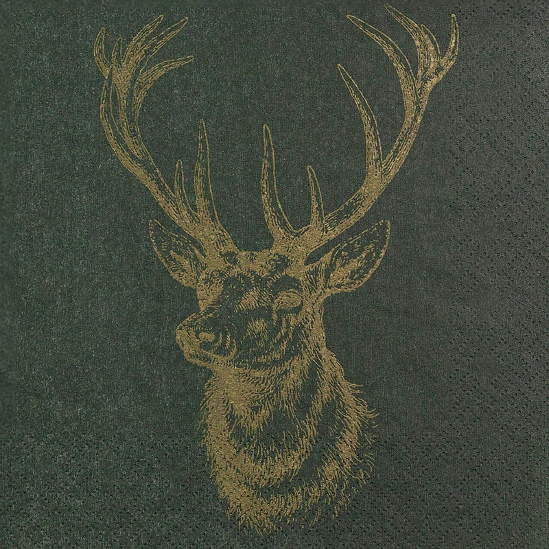 Serviettes en papier - Cerf doré